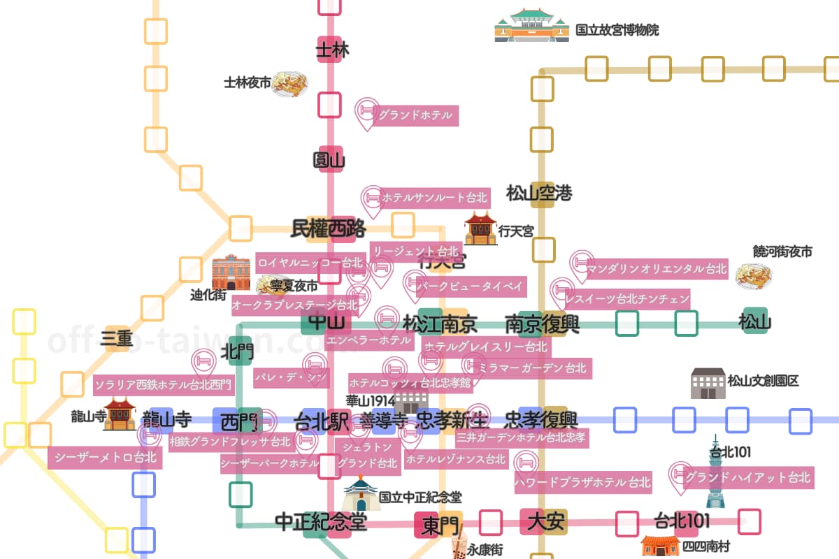 台北ホテルの地図